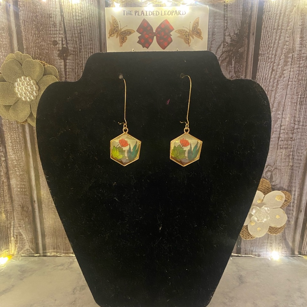 Succulent earrings